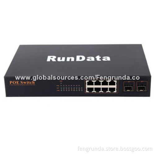 8+2 Port Gigabit L2 Managed PoE Switch with CE, FCC & RoHS Certificates
